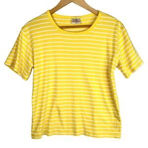 Hanna Andersson Yellow & White Striped T-Shirt 160